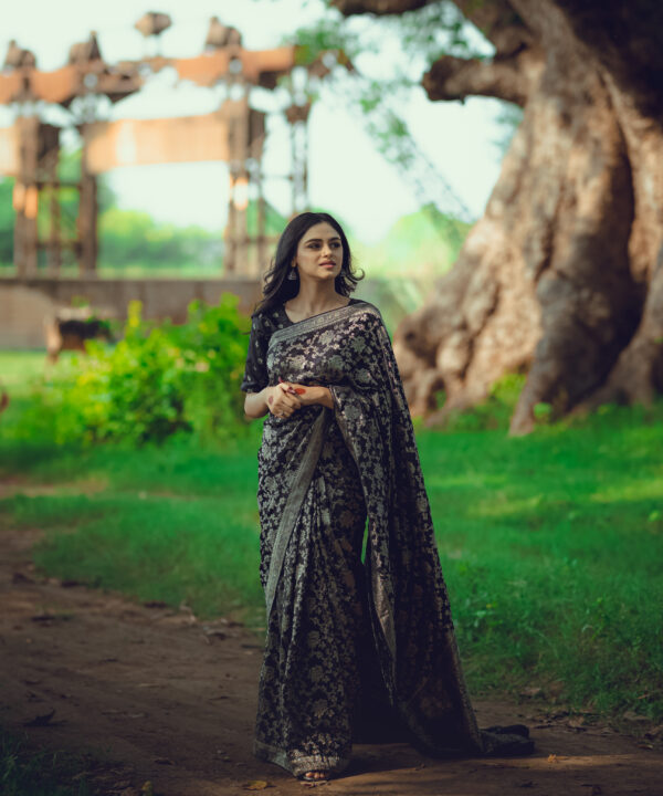 Black Banarasi Saree