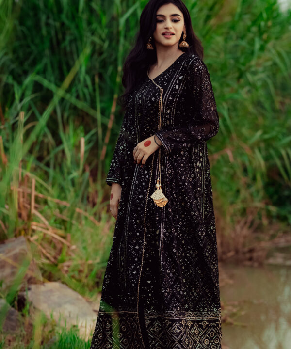 Black Angrakha frock